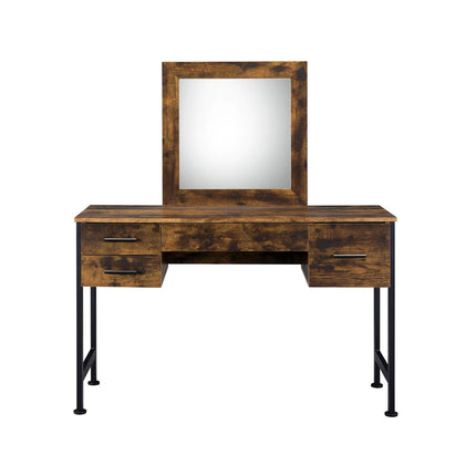 Juvanth - Vanity Desk - Rustic Oak & Black Finish ACME 