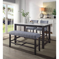 Yelena - Counter Height Table - Marble & Weathered Espresso ACME 