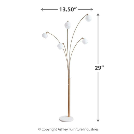 Taliya - Champagne / White - Metal Arc Lamp Ashley Furniture 