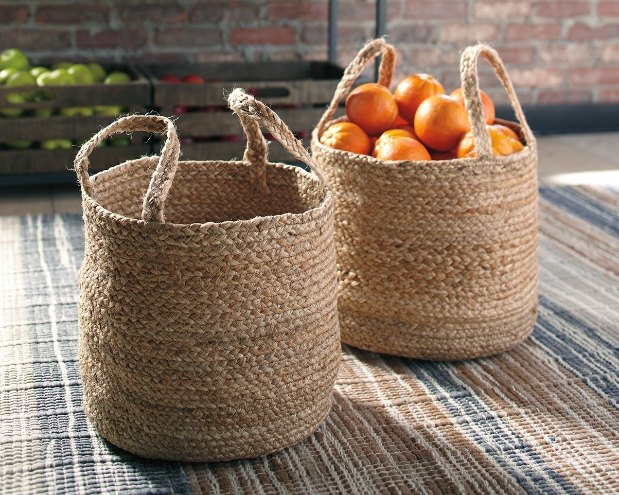 Brayton - Natural - Basket Set (Set of 2) - Tony's Home Furnishings