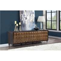 Diya - Console Cabinet - Forged Bronze & Espresso - Tony's Home Furnishings