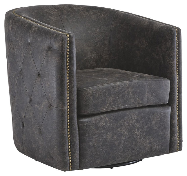 Brentlow - Distressed Black - Swivel Chair Ashley Furniture 