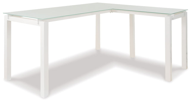 Baraga - White - L-desk Ashley Furniture 