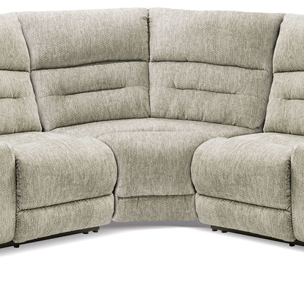 Family Den - Pewter - 3-Piece Power Reclining Sectional With 2 Loveseats With Console - Tony's Home Furnishings