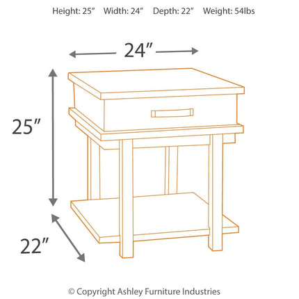 Stanah - Brown / Beige - Rectangular End Table Ashley Furniture 