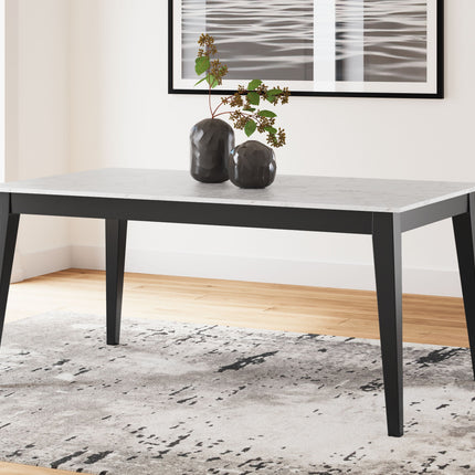 Jettaya - Black / White - Rectangular Dining Room Table Signature Design by Ashley® 