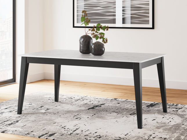 Jettaya - Black / White - Rectangular Dining Room Table Signature Design by Ashley® 