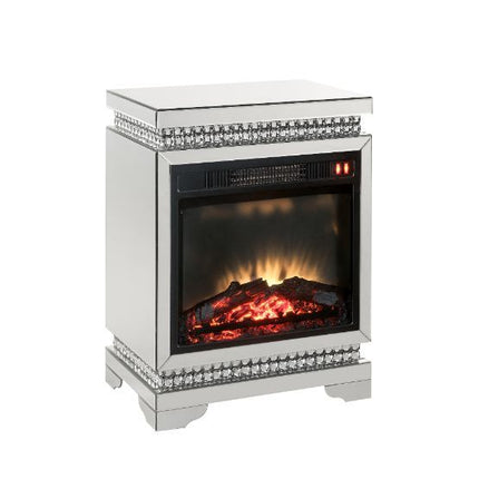 Lotus - Fireplace - Mirrored & Faux Diamonds ACME 