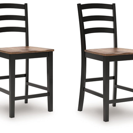 Wildenauer - Brown / Black - Barstool (Set of 2) Signature Design by Ashley® 