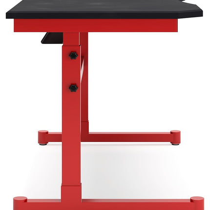 Lynxtyn - Red / Black - Adjustable Height Desk Signature Design by Ashley® 