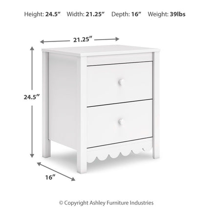 Hallityn - White - Two Drawer Night Stand Signature Design by Ashley® 