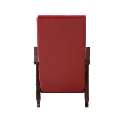 Raina - Rocking Chair - Red PU & Espresso Finish ACME 