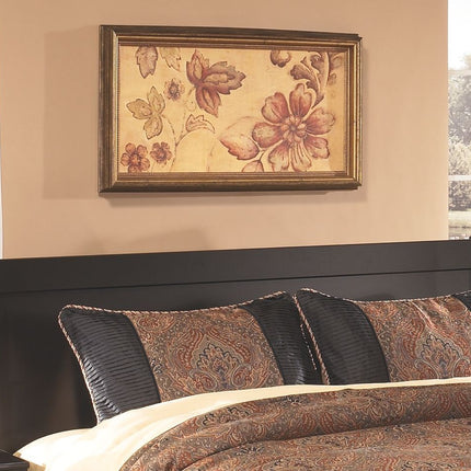 Huey - Black - Queen Sleigh Headboard Ashley Furniture 