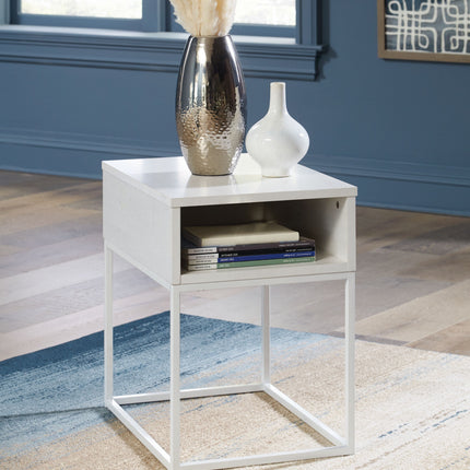 Deznee - White - Rectangular End Table Signature Design by Ashley® 