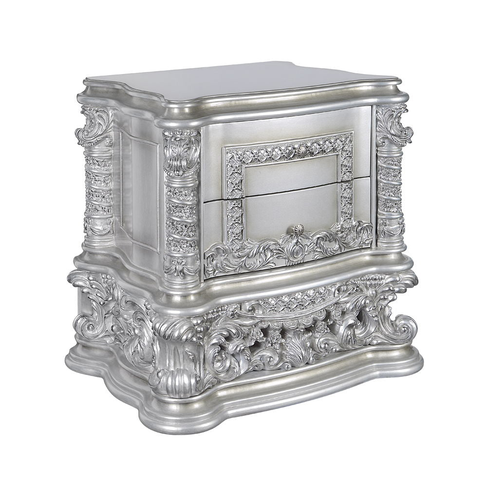 Valkyrie - Nightstand - PU, Light Gold & Gray Finish ACME 