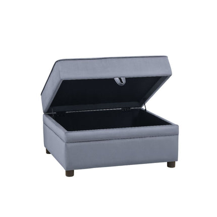 Bois II - Ottoman - Gray Velvet ACME 