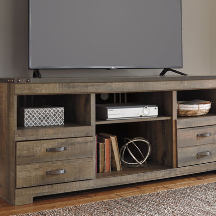 Trinell - Brown - 63" TV Stand With Glass/Stone Fireplace Insert Signature Design by Ashley® 