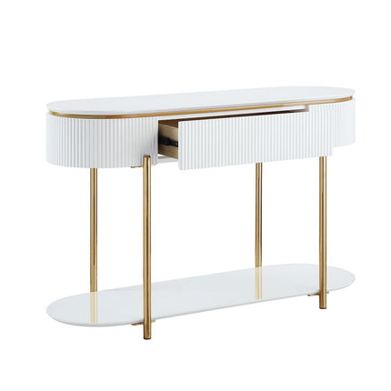 Daveigh - Sofa Table - White High & Gold ACME 