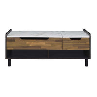 Axel - Coffee Table - Marble, Walnut & Black Finish ACME 