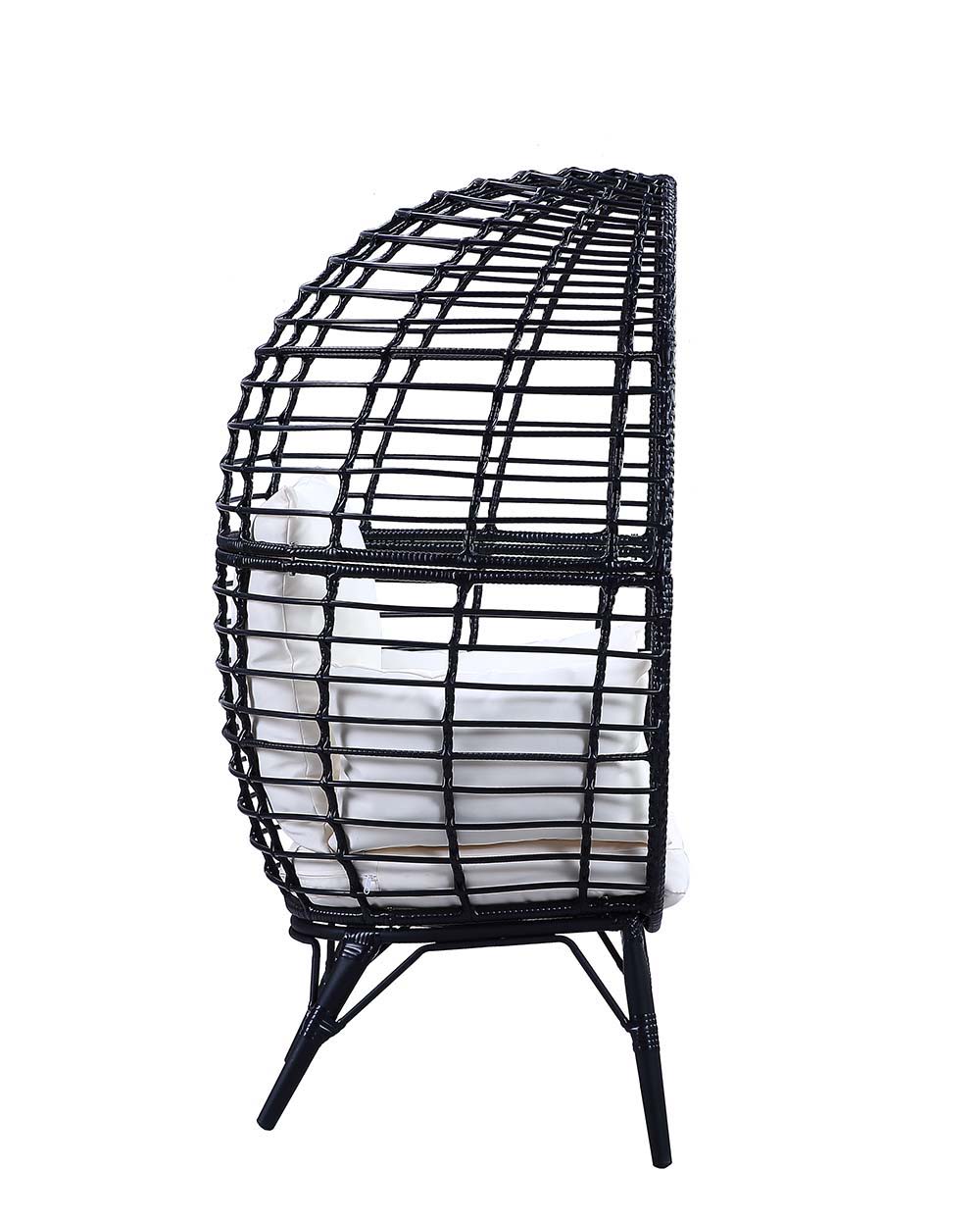 Penelope - Patio Lounge Chair - Light Gray Fabric & Black Finish ACME 