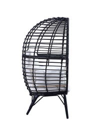 Penelope - Patio Lounge Chair - Light Gray Fabric & Black Finish ACME 