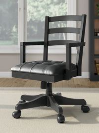 Wildenauer - Brown / Black - Home Office Swivel Desk Chair