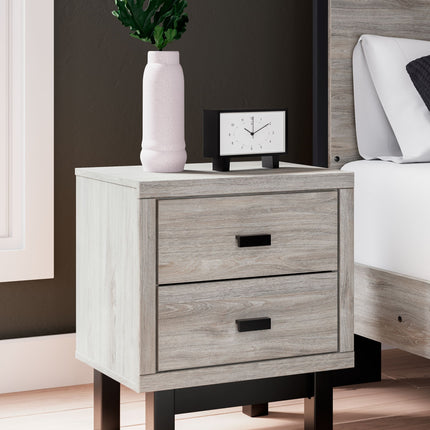 Vessalli - Black / Gray - Two Drawer Nightstand Signature Design by Ashley® 