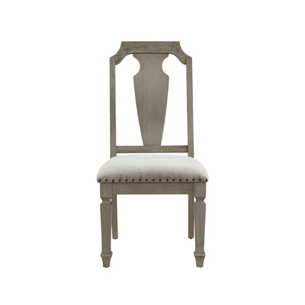 Zumala - Side Chair (Set of 2) - Beige Linen & Weathered Oak Finish ACME 