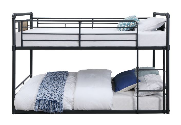 Cordelia - Twin Over Twin Bunk Bed - Antique Oak, Sandy Black & Dark Bronze Hand-Brushed Finish - Tony's Home Furnishings