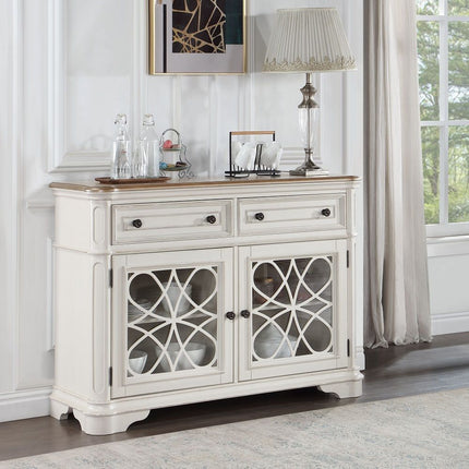 Florian - Server - Antique White & Oak - Tony's Home Furnishings