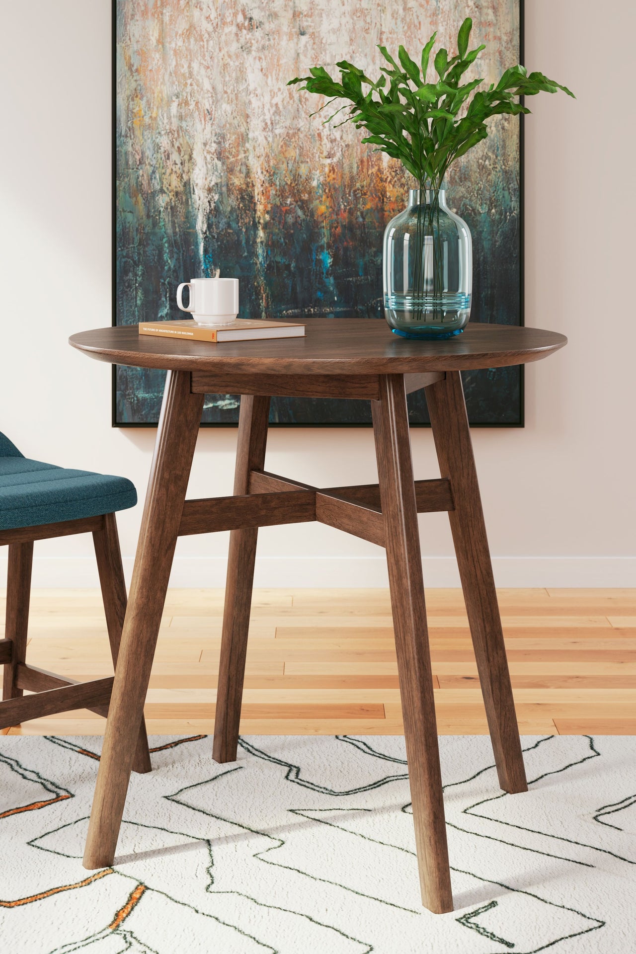Lyncott - Brown - Round Dining Room Counter Table - Tony's Home Furnishings