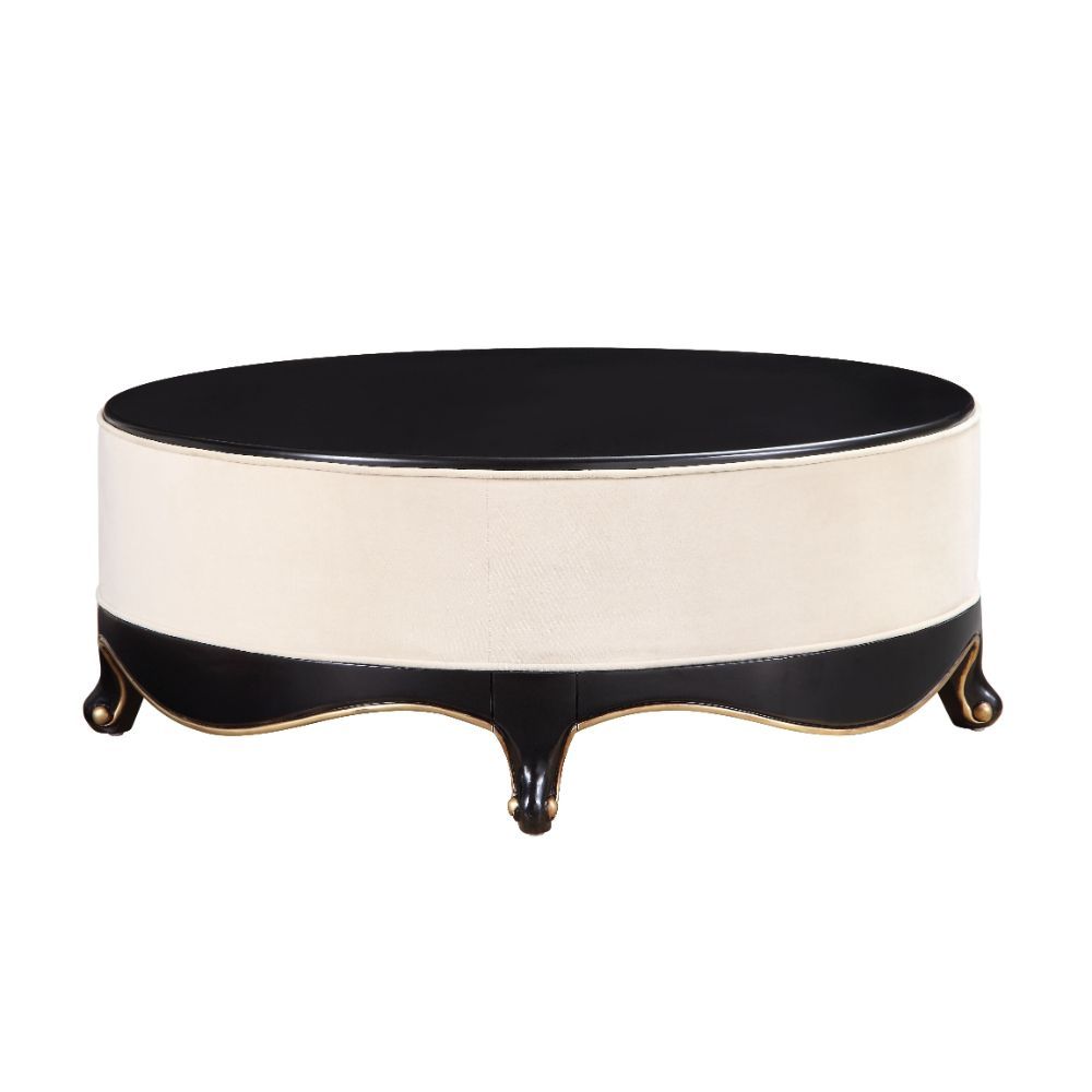 Sheridan - Cocktail Table - Cream Fabric & Black ACME 