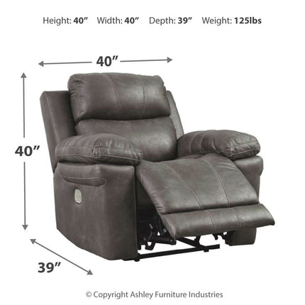 Erlangen - Dark Gray - Pwr Recliner/Adj Headrest Ashley Furniture 