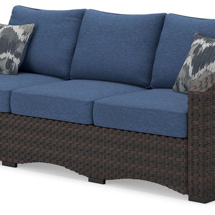 Windglow - Blue / Brown - Sofa With Cushion Signature Design by Ashley® 