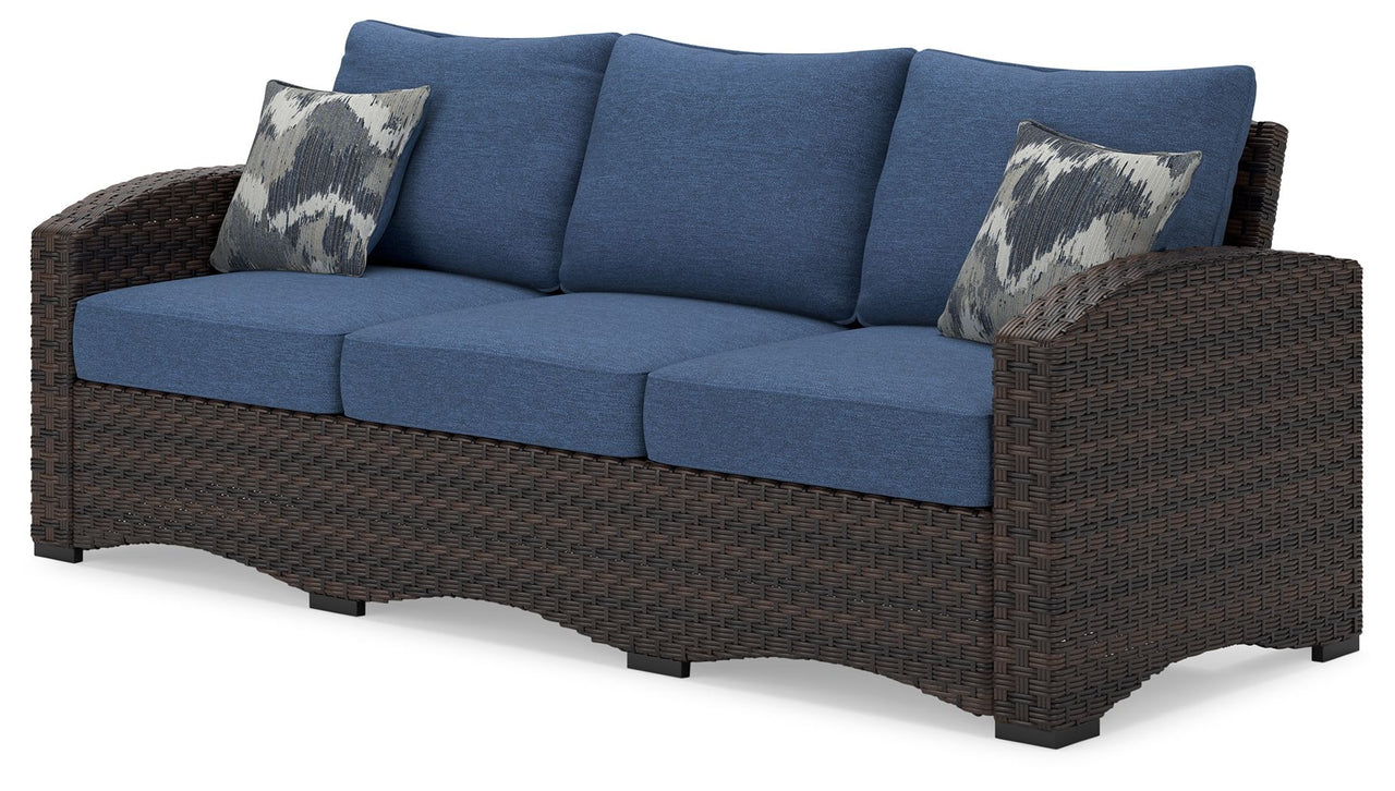 Windglow - Blue / Brown - Sofa With Cushion Signature Design by Ashley® 