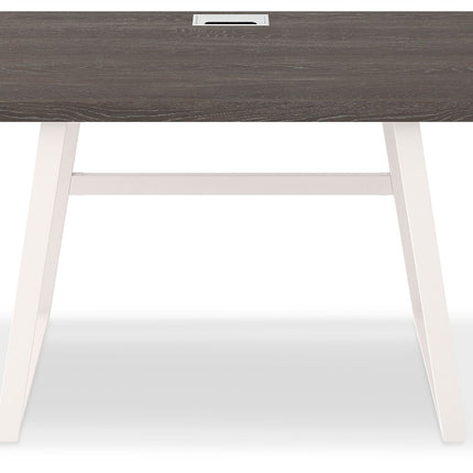 Dorrinson - White / Black / Gray - Home Office Desk Ashley Furniture 