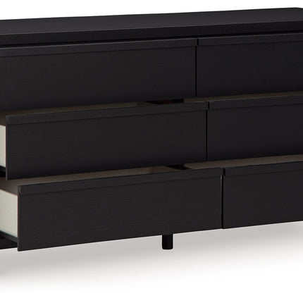 Danziar - Black - Six Drawer Dresser Signature Design by Ashley® 