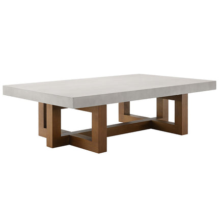 Keven - Coffee Table - Faux Concrete Top & Walnut  Finish ACME 