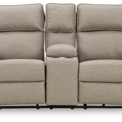 Lavenhorne - Pebble - Dbl Rec Loveseat W/Console Signature Design by Ashley® 