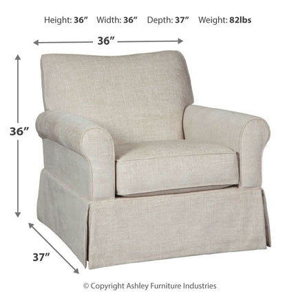 Searcy - Quartz - Swivel Glider Accent Chair Ashley Furniture 