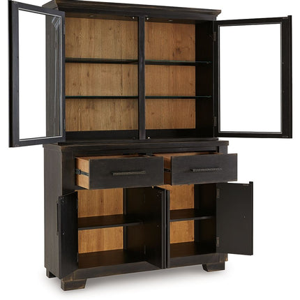 Galliden - Black / Brown - Dining Buffet And Hutch Signature Design by Ashley® 