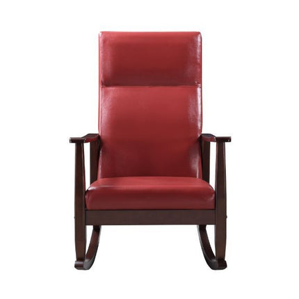 Raina - Rocking Chair - Red PU & Espresso Finish ACME 