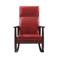 Raina - Rocking Chair - Red PU & Espresso Finish ACME 