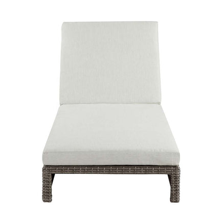 Salena - Patio Lounge Chair - Beige Fabric & Gray Finish - 8" ACME 