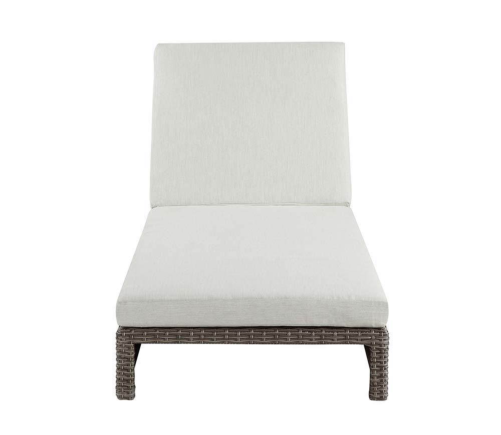 Salena - Patio Lounge Chair - Beige Fabric & Gray Finish - 8" ACME 
