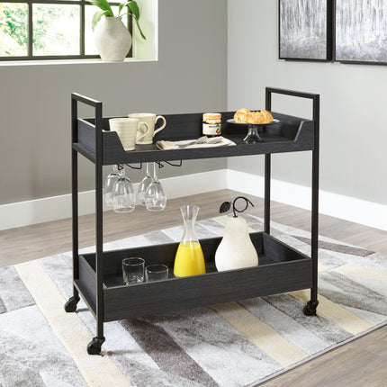 Yarlow - Black / Gray - Bar Cart Signature Design by Ashley® 