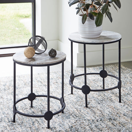 Beashaw - Gray / Black - Accent Table Set (Set of 2) Ashley Furniture 