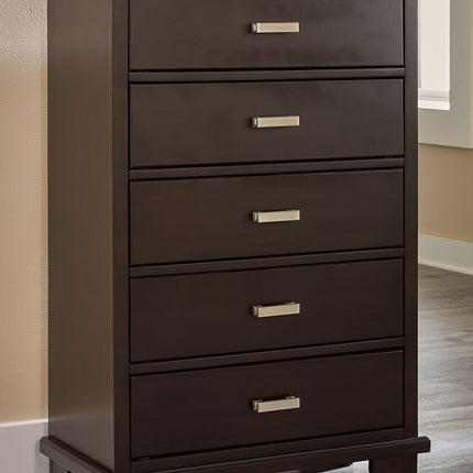 Covetown - Dark Brown - Five Drawer Chest Signature Design by Ashley® 