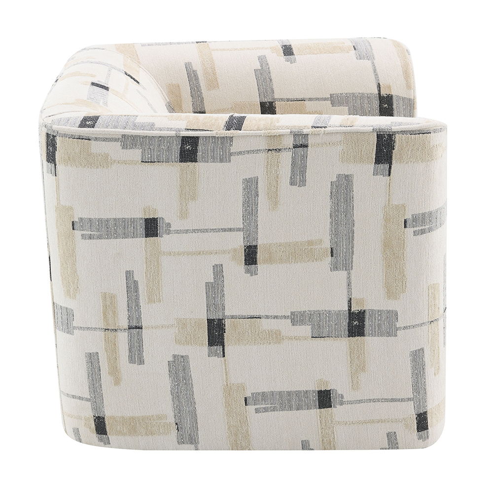 Darya - Chair With Swivel - Beige Pattern Fabric - Tony's Home Furnishings