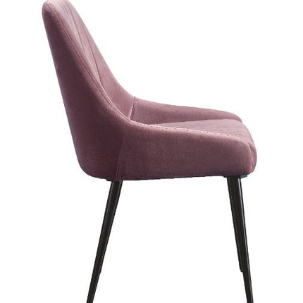 Caspian - Side Chair (Set of 2) - Pink Fabric & Black Finish ACME 